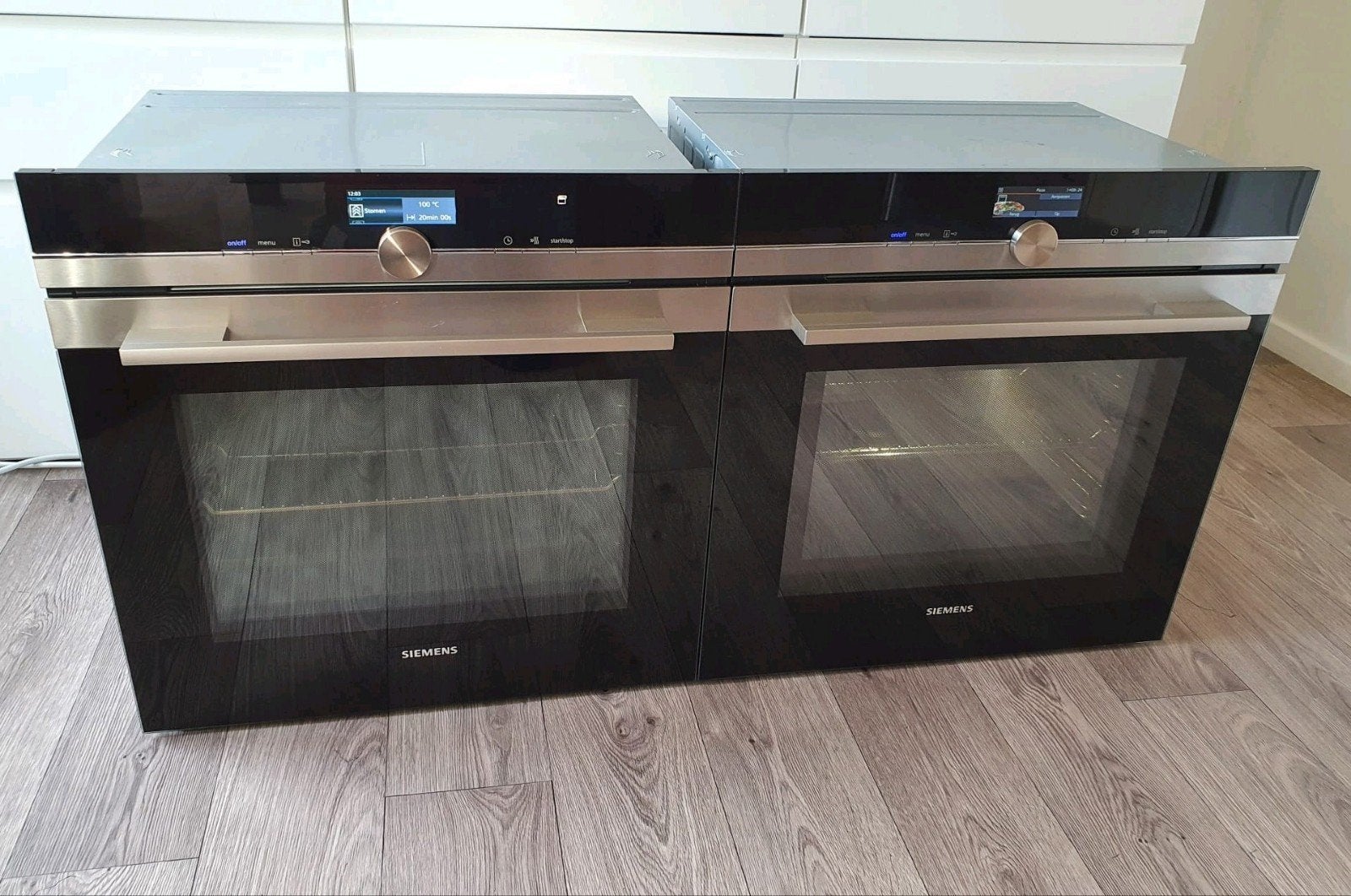 Siemens XL oven set: combi oven/ magnetron + stoom-bak oven, Ophalen, 60 cm of meer, Siemens, Inbouw