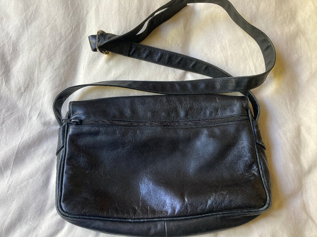 vintage retro stoere zwart leren heuptas heren/dames Enjoy, Overige merken, Gebruikt, Zwart, Ophalen of Verzenden