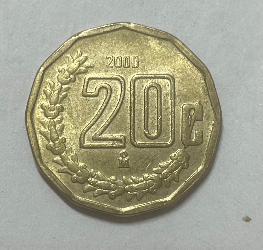 20 centavos Mexico 2000, Ophalen of Verzenden