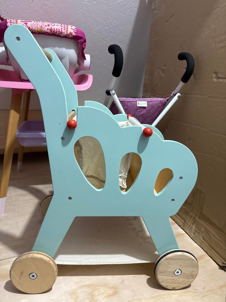 Houten Winkelwagentje - Speelplezier voor Kinderen, Ophalen, Gebruikt, Jongen of Meisje
