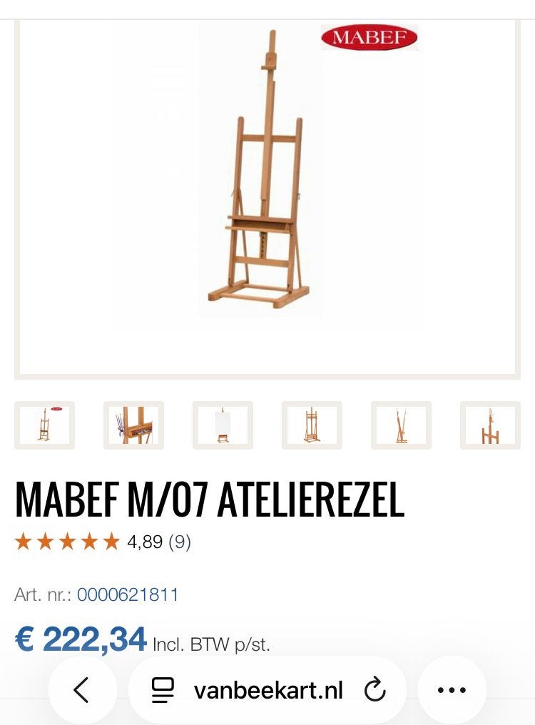 Mabef M 07 proffesionele atelierezel schildersezel, Hobby en Vrije tijd, Ophalen, Zo goed als nieuw, Ezel