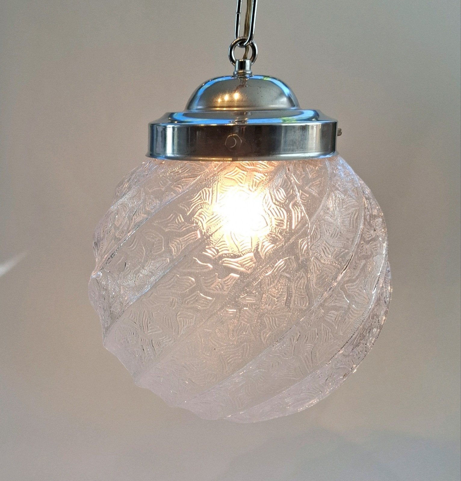 Vintage Persglazen "Torsada" Hanglamp, Ophalen of Verzenden, Glas