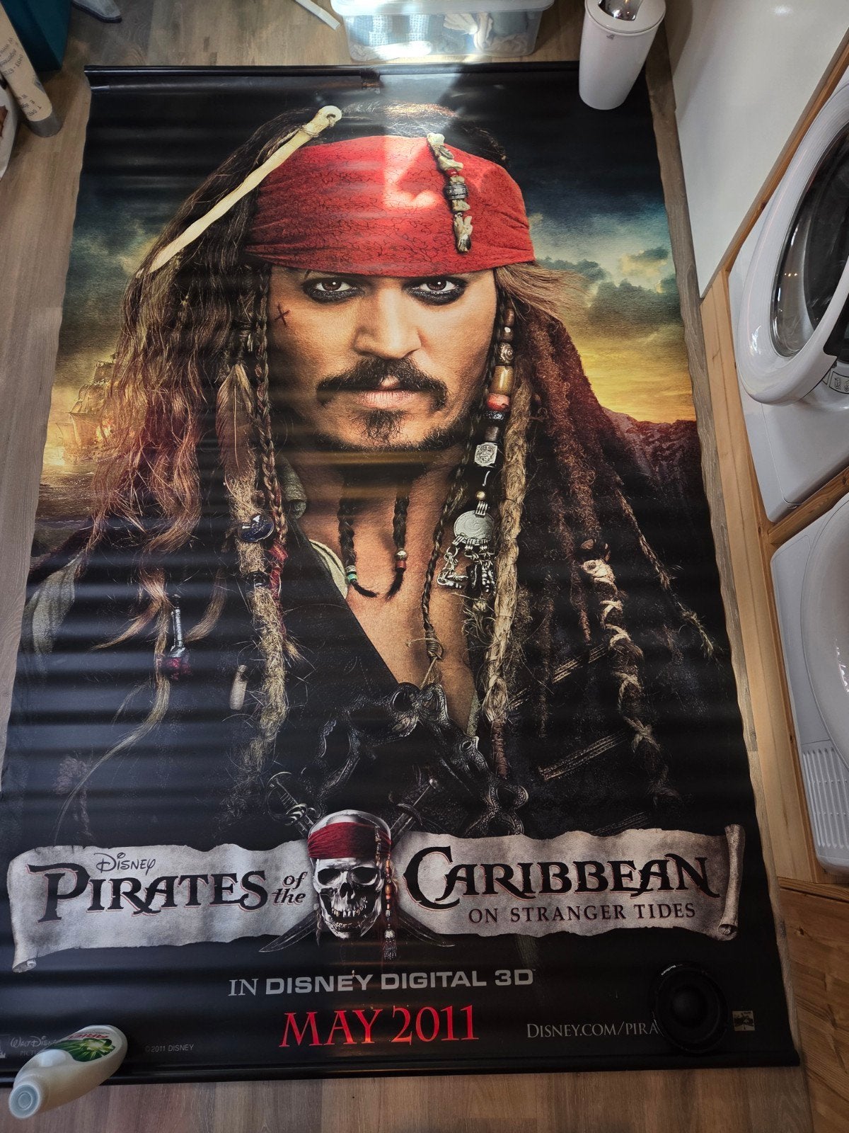 Pirates of the carribean poster 2,40 x 1,52 mtr groot, Ophalen, A1 t/m A3, Film en Tv