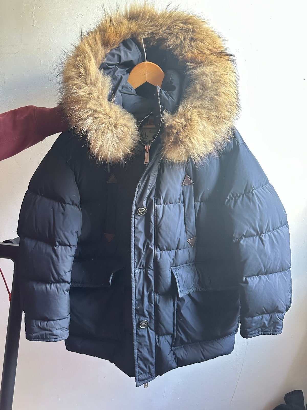 Dsquared2 winterjas met bontkraag - Maat 40, Ophalen of Verzenden, Zo goed als nieuw, Zwart