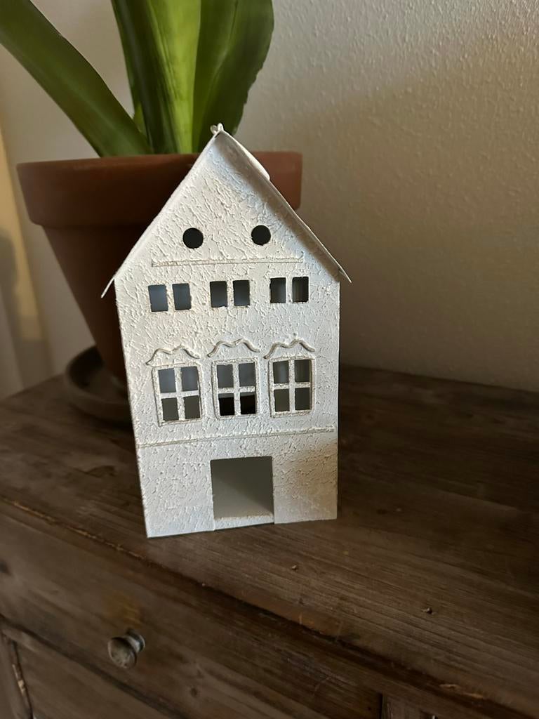 4 Metalen huisjes, Diversen, Kerst, Ophalen of Verzenden, Zo goed als nieuw