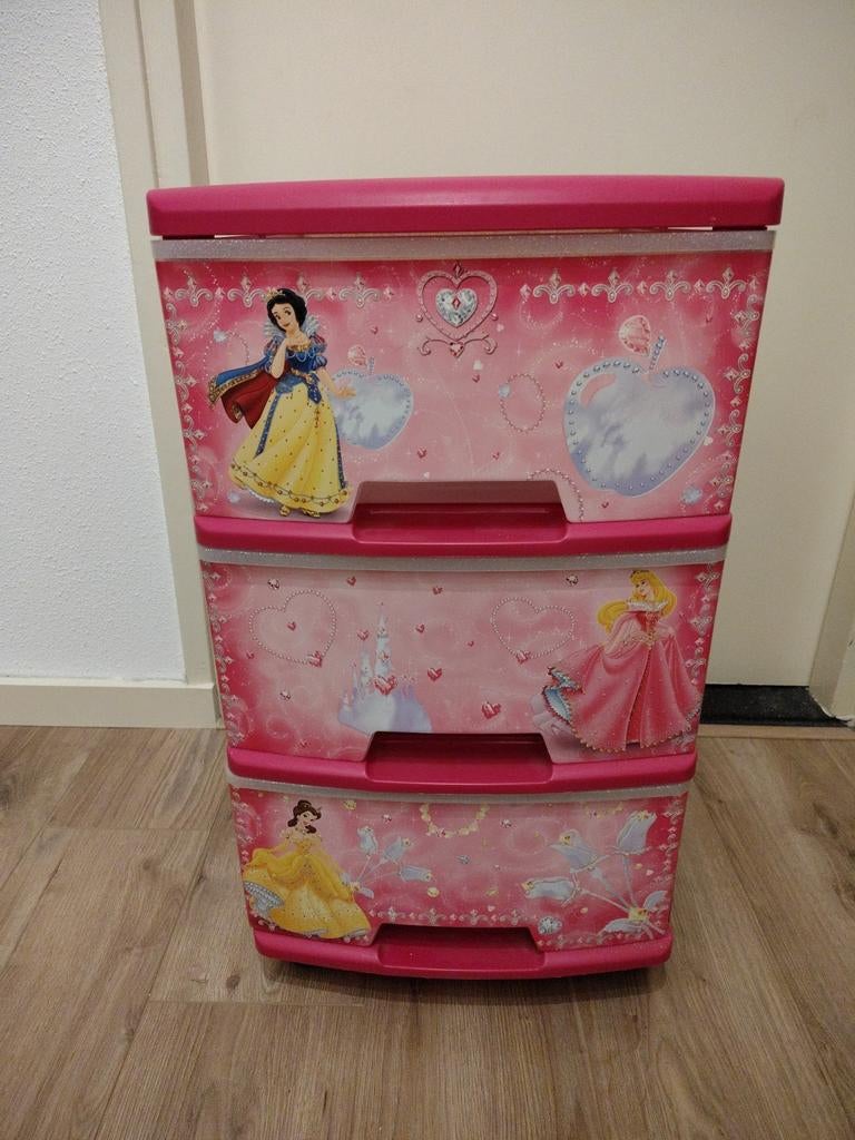 ladekastjes met Disney prinsessen, Ophalen, Gebruikt, Disney prinsessen, Kinderkamer, Speels, 3 of 4 laden