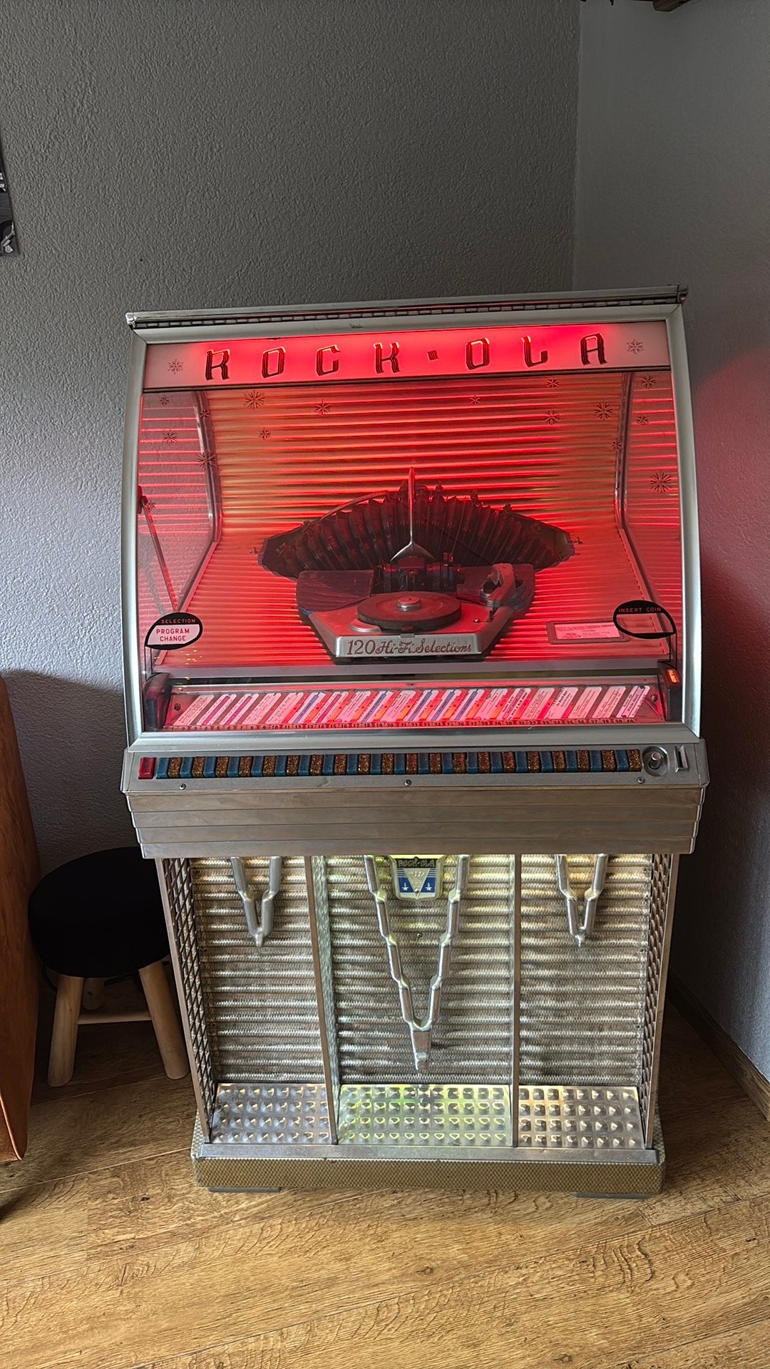 Rock ola 1454 Jukebox IJspegel, Verzamelen, Ophalen, Gebruikt, 1950 tot 1960, Rock Ola