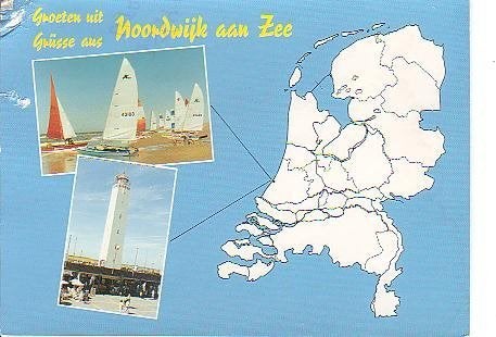 Ansichtkaart 	Noordwijk aan Zee	2-luik	Vuurtoren, Verzenden, 1960 tot 1980, Gelopen, Zuid-Holland