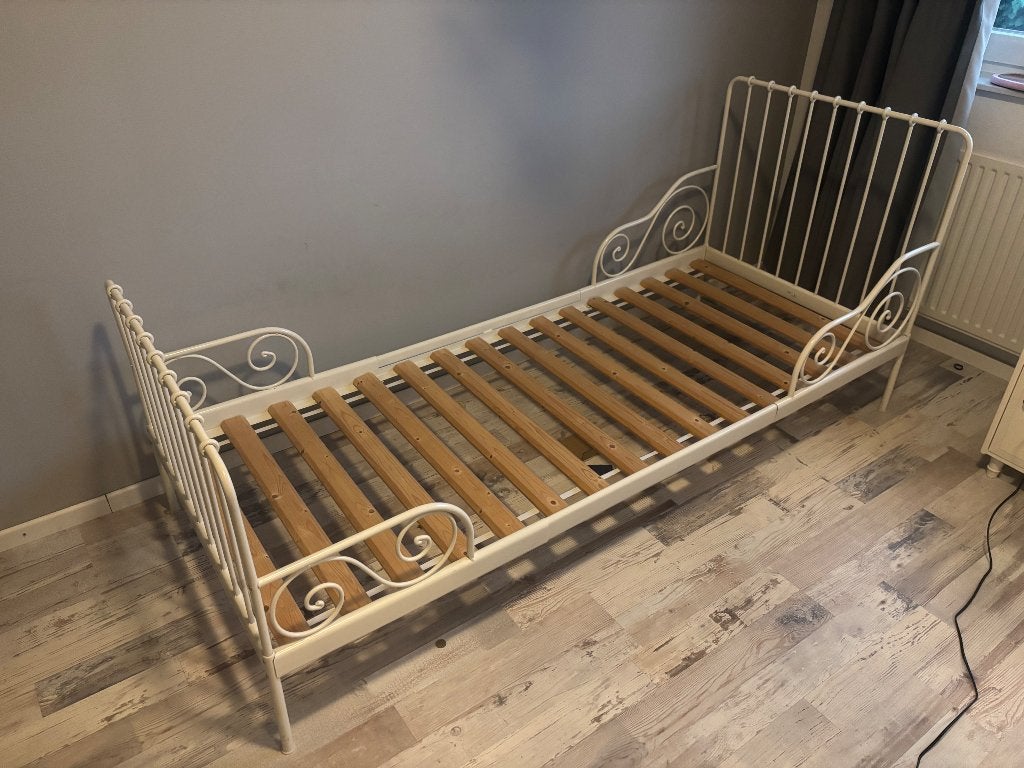 Bed, Ophalen, Eenpersoons, Wit, Metaal
