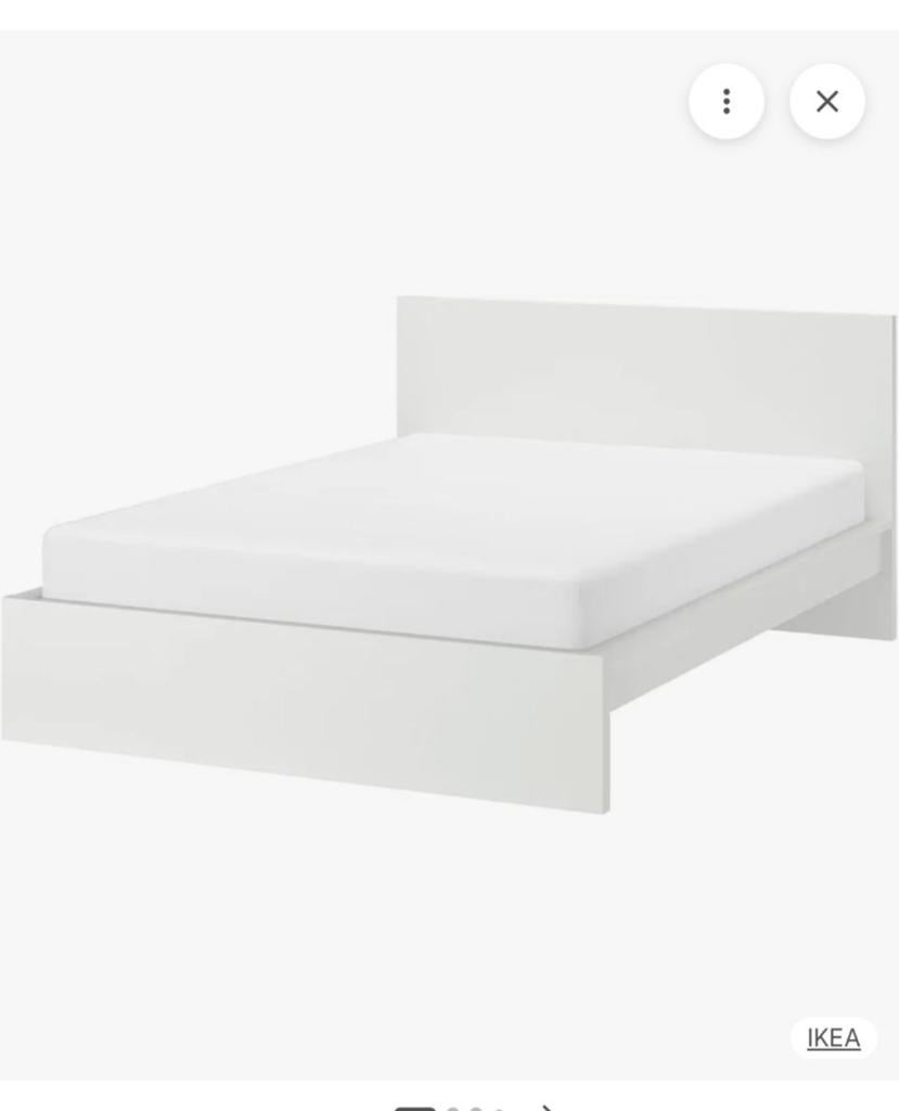 Bed 1.40 met matras, Huis en Inrichting, Slaapkamer | Bedden, Ophalen, Wit, Zo goed als nieuw, Twijfelaar
