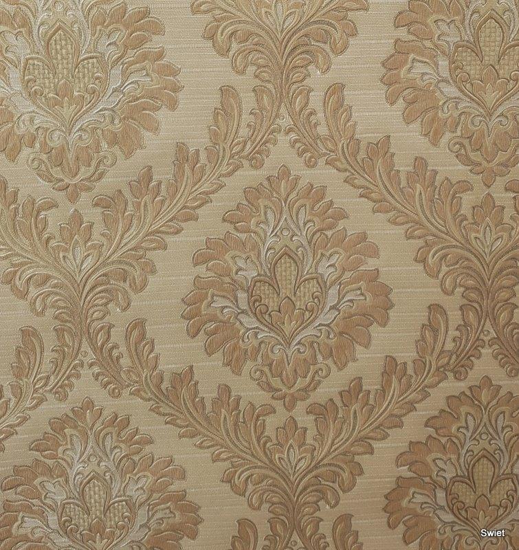 13141 vintage barok behang structuurbehang brocante, Ophalen of Verzenden, Minder dan 10 m², Beige