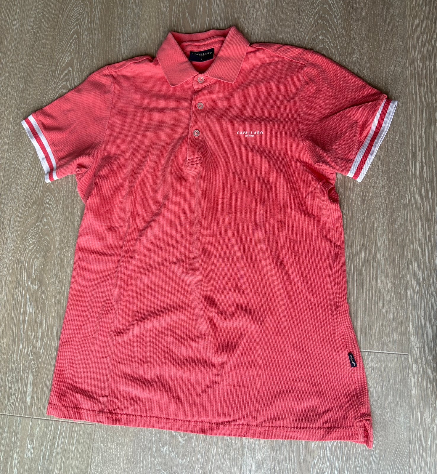 Cavallaro Napoli polo zalm kleur - Maat S, Verzenden, Zo goed als nieuw, Maat 46 (S) of kleiner, Roze