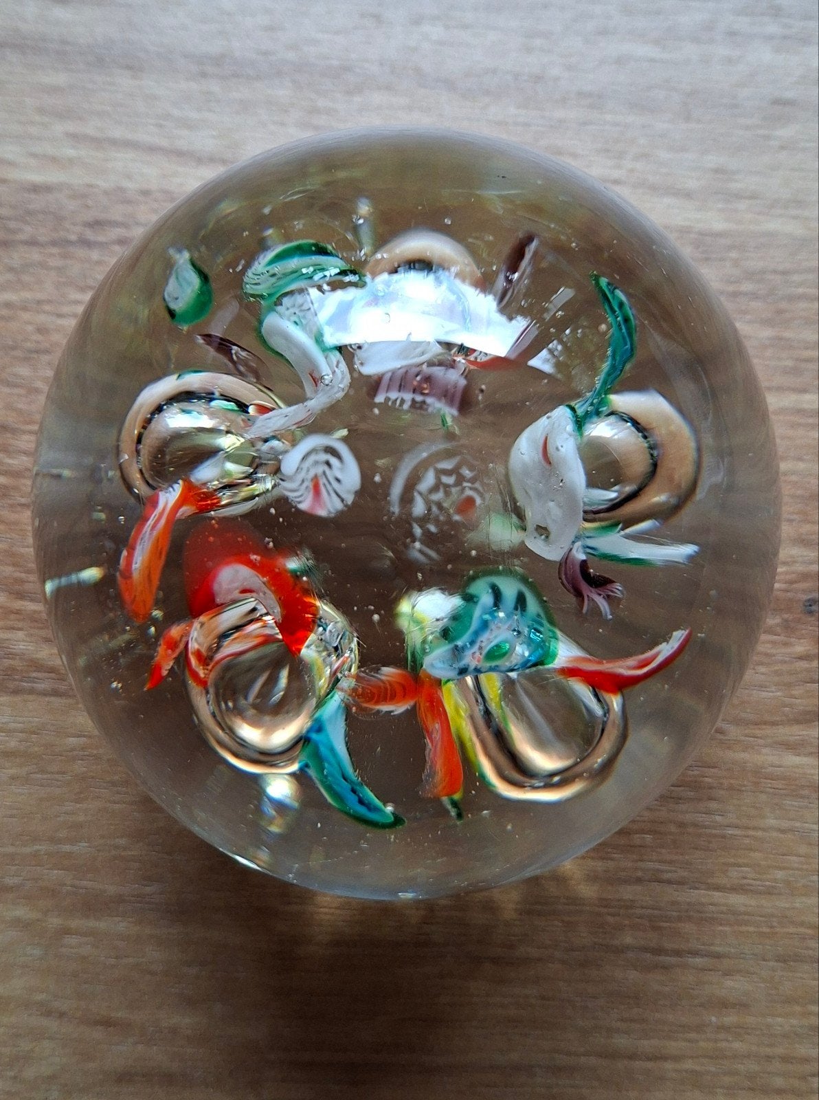 Vintage Art Glass Presse-papier – Millefiori / Bloemmotief, Ophalen of Verzenden