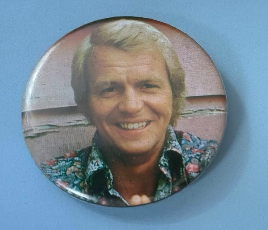 Button David Soul(Starsky and Hutch)nr.2), Verzamelen, Ophalen of Verzenden, Zo goed als nieuw, Overige onderwerpen, Button