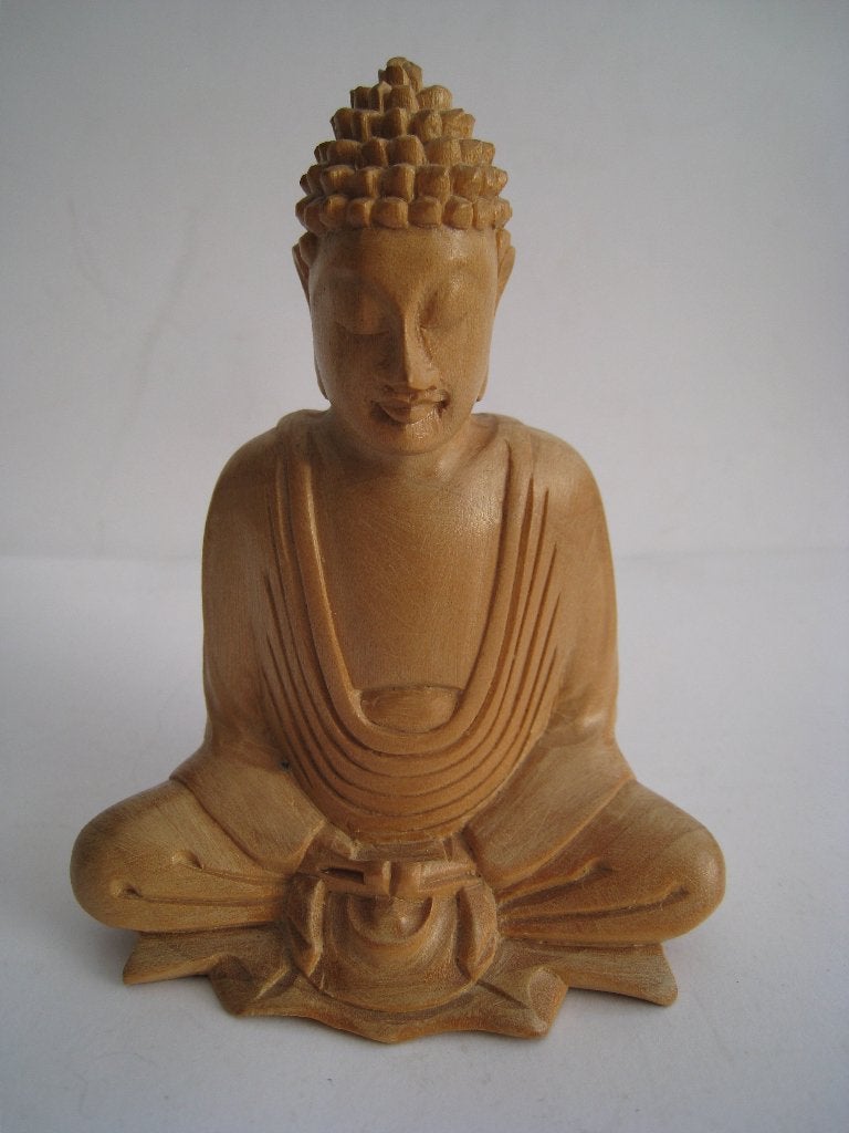 HOUTEN BEELDJES 3X ;   1X BOEDDHA - 1XAFRIKA - 1 X CHRISTUS., Houtsnijwerk, Minder dan 20 cm, Verzenden, Hout