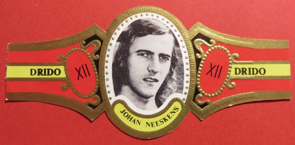 Sigarenbandje HG Drido Johan Neeskens - Voetbal -, Verzamelen, Verzenden, Gebruikt, Sigarenbandjes