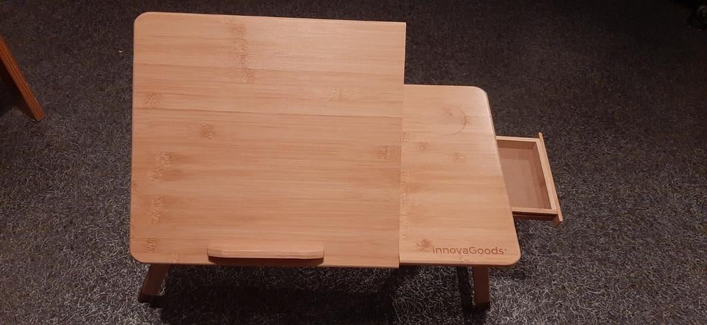 Innovagoods laptoptafel bamboe hout, Ophalen of Verzenden, Gebruikt, Hout
