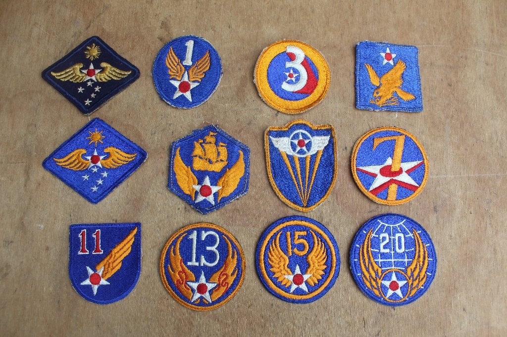 = US Verzameling USAAF Patches 12 Stuks Amerikaans =, Ophalen of Verzenden, Amerika, Embleem of Badge