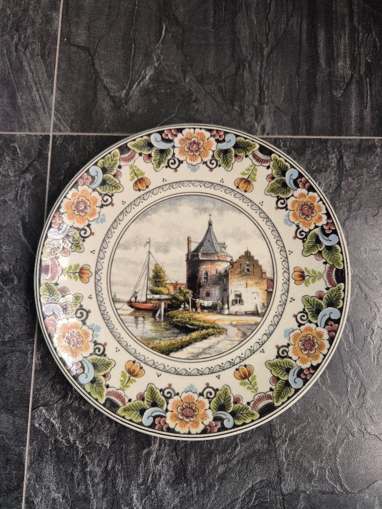 Mooi Polychrome Delfts handwerk sierbord, Antiek en Kunst, Ophalen of Verzenden