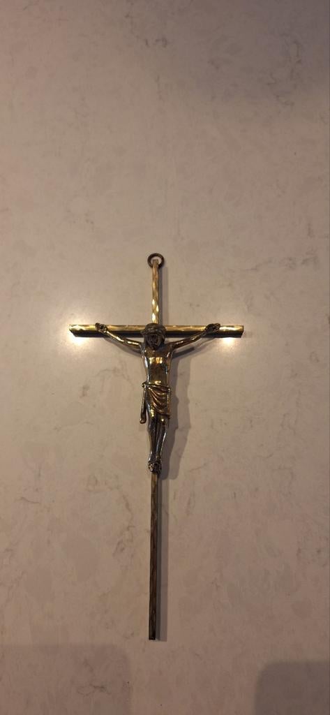 Kruis met Jezus - 25 cm - Voor kist of muur, Antiek en Kunst, Ophalen of Verzenden