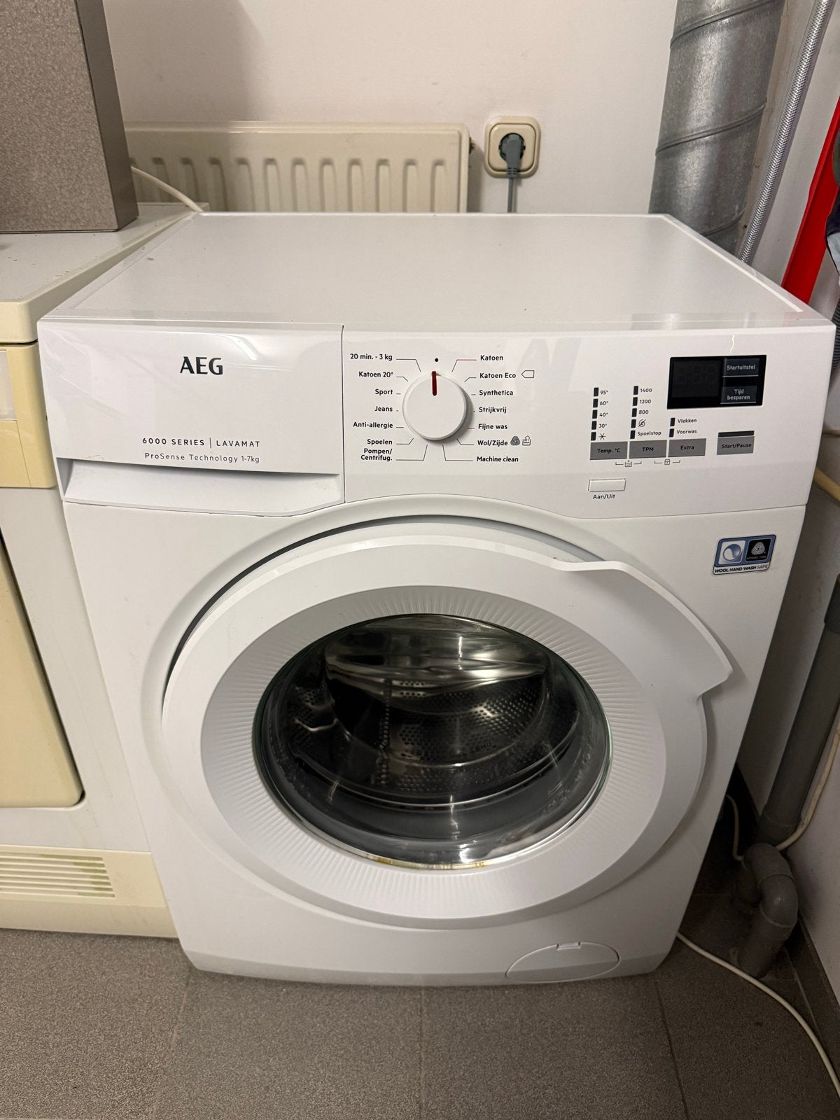 AEG 6000 Series Lavamat ProSense 7kg Wasmachine, Ophalen, Zo goed als nieuw, Voorlader, 85 tot 90 cm
