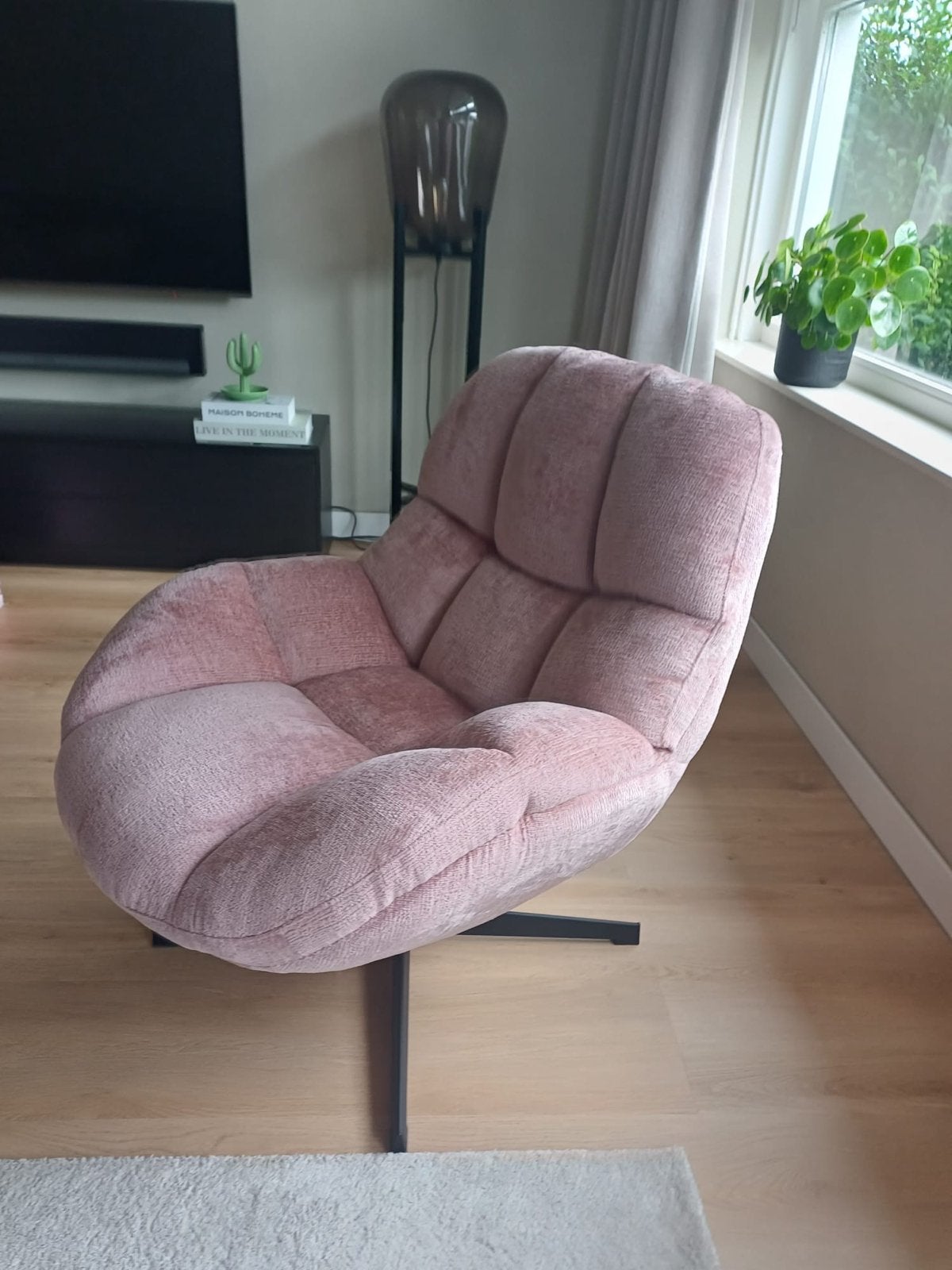 Home67 Fauteuil Charly Pink - Nieuw in doos!, Ophalen of Verzenden, Nieuw, Stof, 75 tot 100 cm