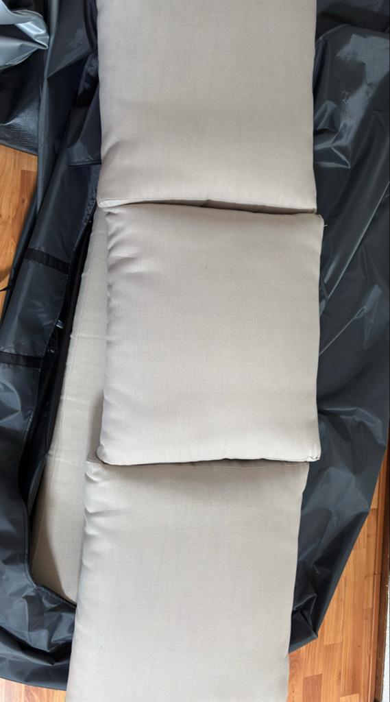 Set kussens voor (tuin) loungebank, Ophalen, Gebruikt, Beige, Rechthoekig