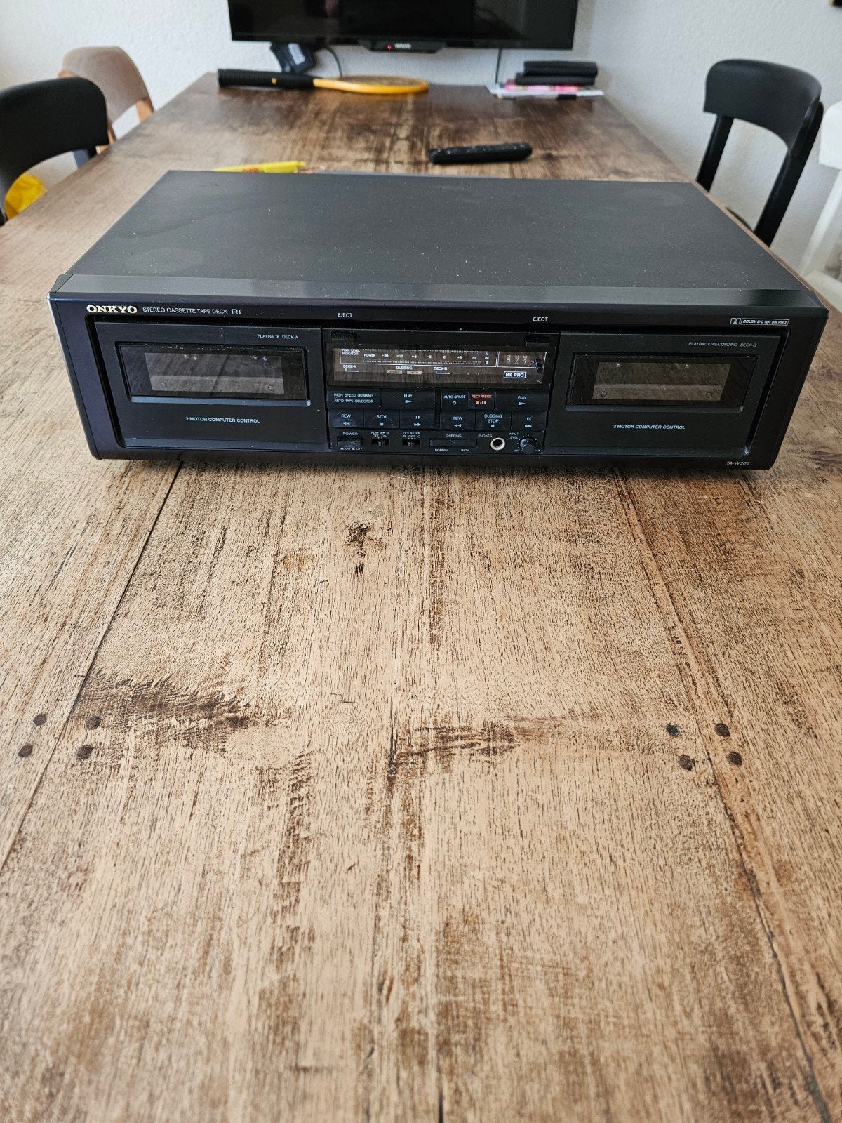 Onkyo TA-W202 dubbel cassettedeck - Goede conditie, Ophalen of Verzenden, Dubbel, Overige merken, High speed dubbing
