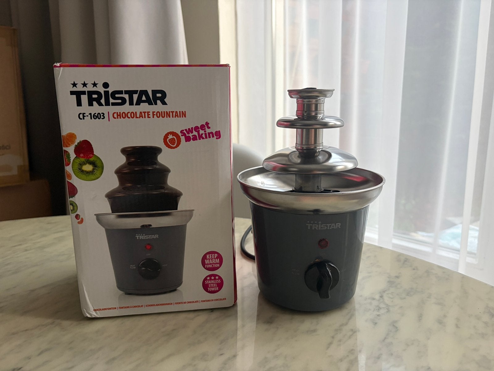 Chocoladefontein Tristar, Ophalen of Verzenden, Grijs, Overige materialen, Overige merken