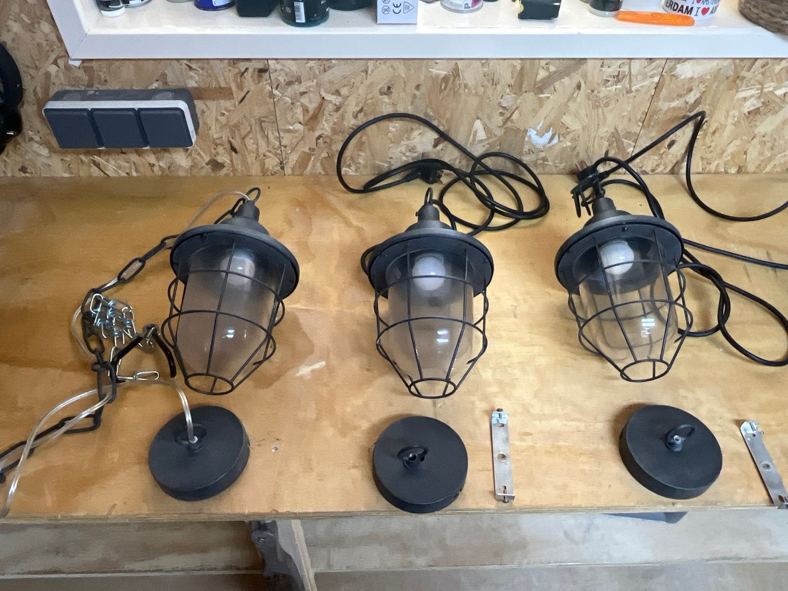 3x Gamma Jesper Hanglampen - Industrieel Design, Ophalen, Gebruikt, Metaal, E27 (groot)