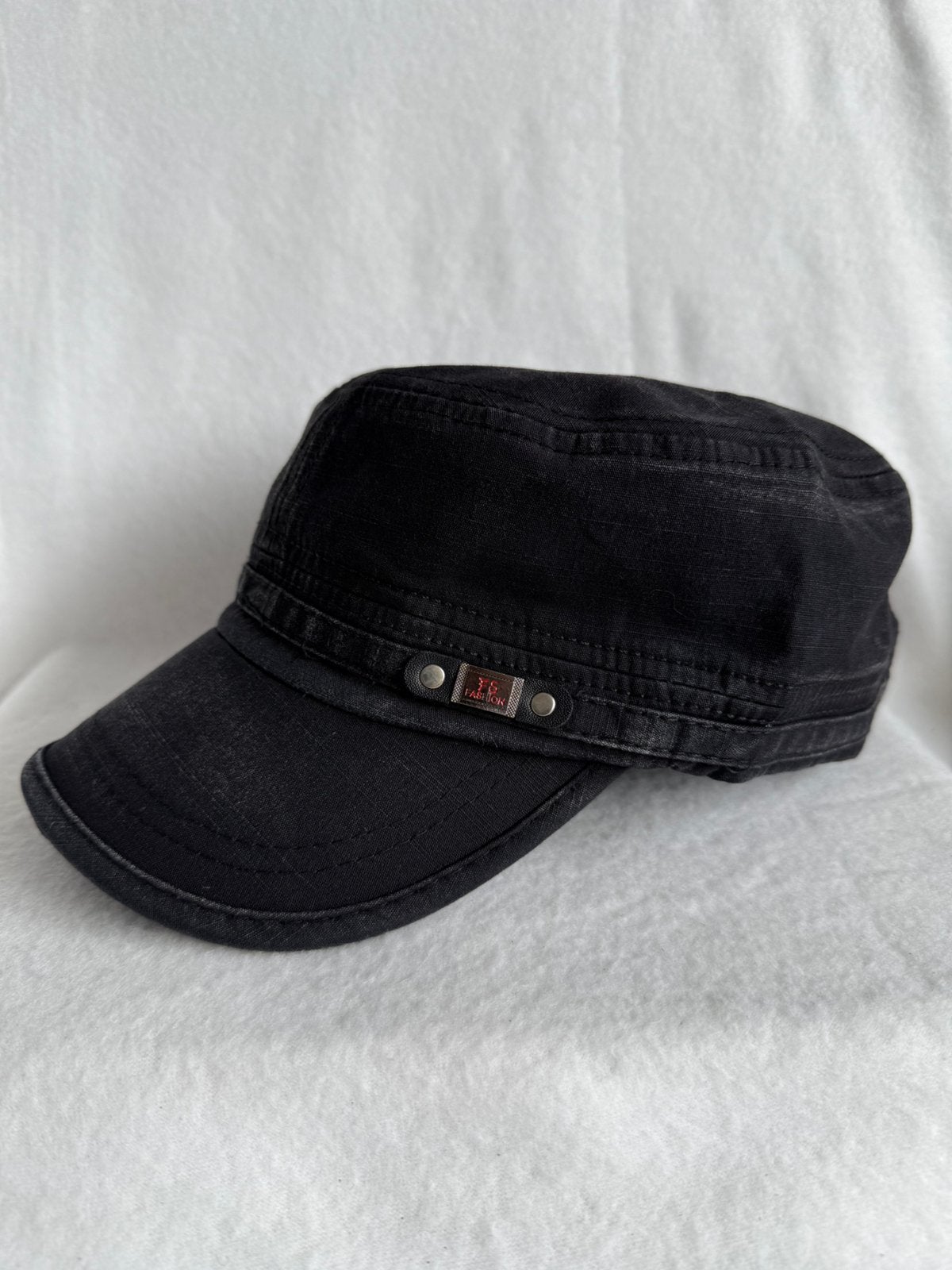 Nieuwe Zwart grijze Leger Army stijl Flatcap pet Military, Ophalen of Verzenden, Nieuw, One size fits all, Pet