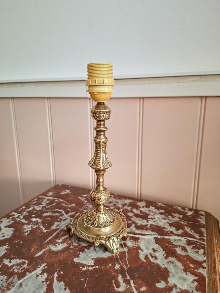 Vintage messing lampenvoet - Klassieke Tafellamp Basis, Ophalen of Verzenden