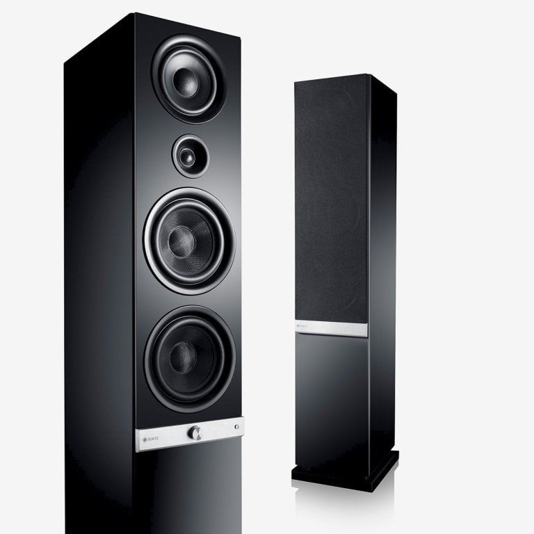 Raumfeld Teufel Stereo L - Zwart, Vloerstaande luidspreker, 120 tot 150 watt, Zo goed als nieuw, Basreflex