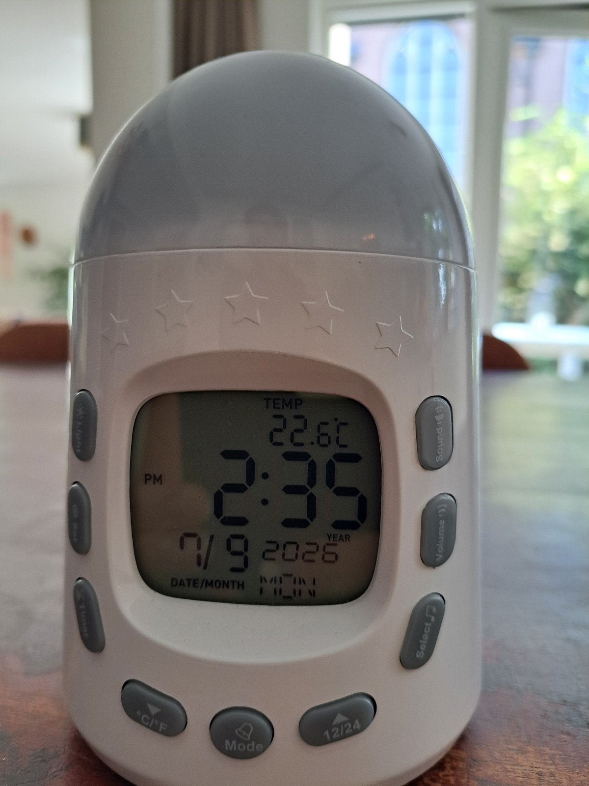 Sterrenprojector wekker met temp en datum, Ophalen of Verzenden, Zo goed als nieuw, Digitaal