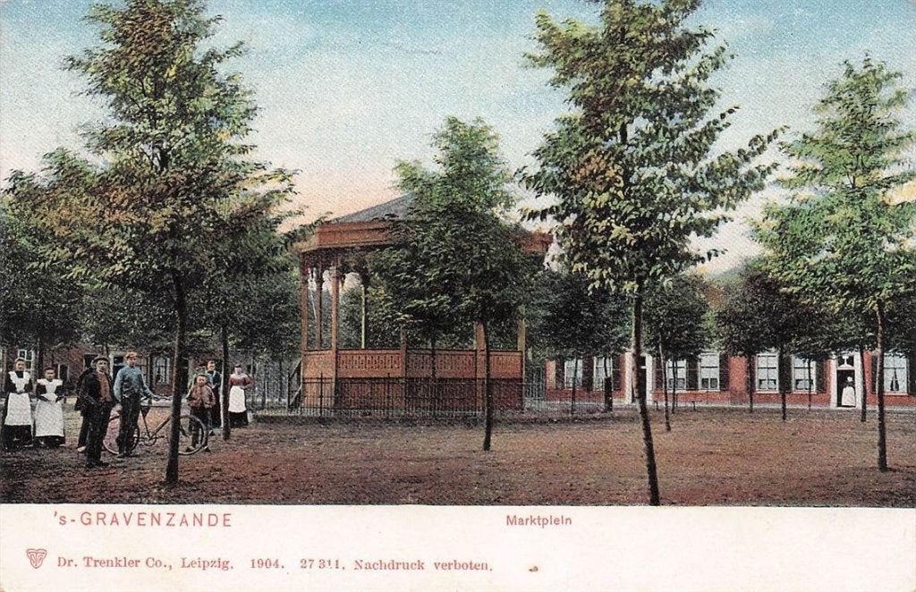 702-395-001 S-Gravenzande Marktplein, Verzamelen, Verzenden, Voor 1920, Zuid-Holland