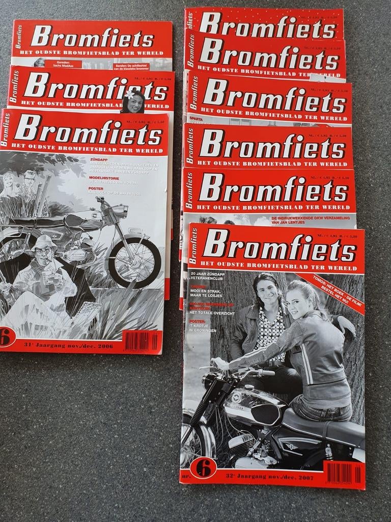 9x Bromfiets Magazine - Het Oudste Bromfietsblad (2006-2007), Ophalen of Verzenden, Gelezen, Algemeen