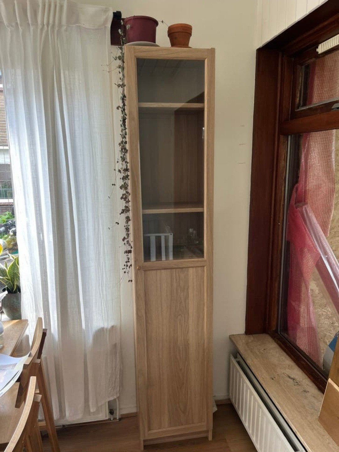 Houten vitrinekast Billy kast IKEA, Minder dan 50 cm, Ophalen of Verzenden, Modern, 25 tot 50 cm
