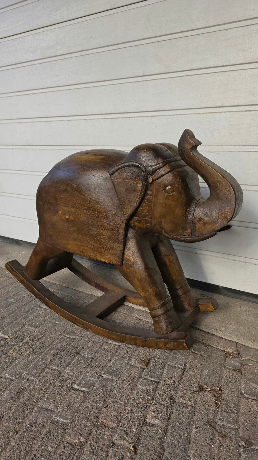 MASSIEF HOUTEN HOBBEL OLIFANT Z.G.A.N, Antiek en Kunst, Ophalen