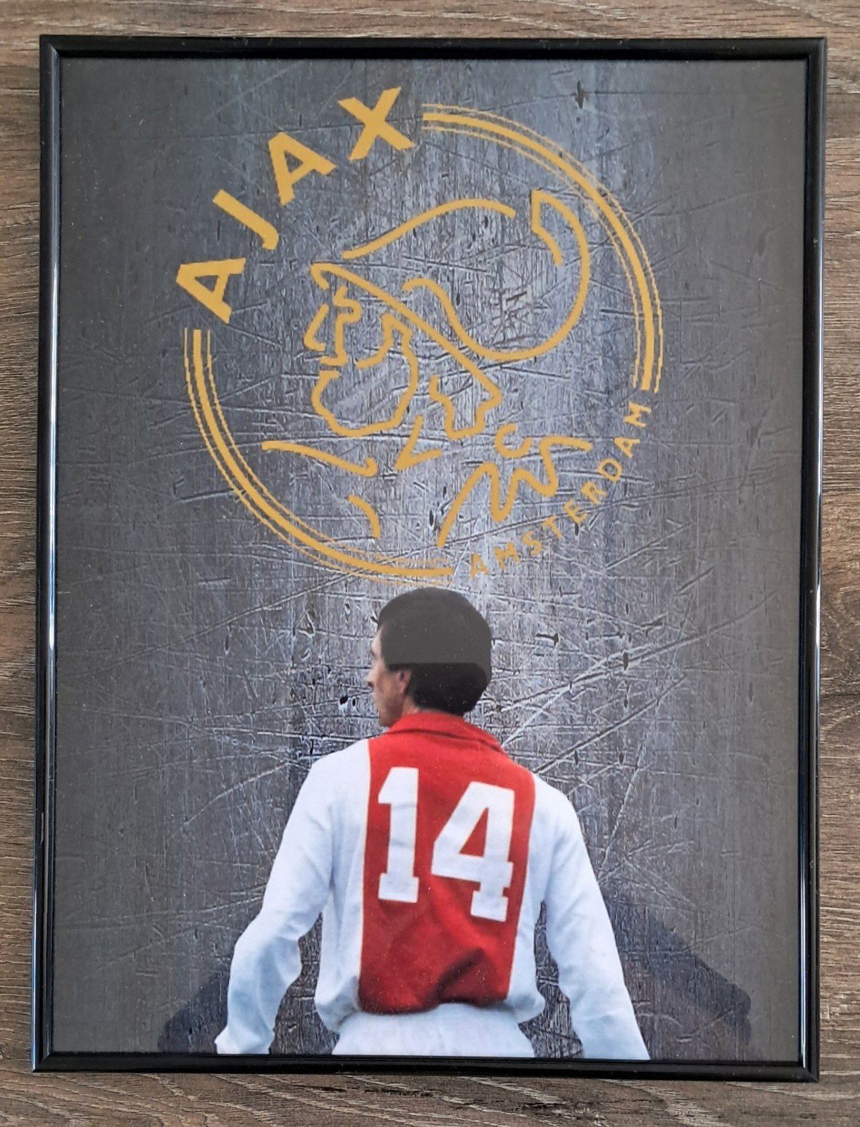 Ajax Johan Cruijff nr 14 ingelijste foto/poster, Ophalen of Verzenden, Zo goed als nieuw, Ajax