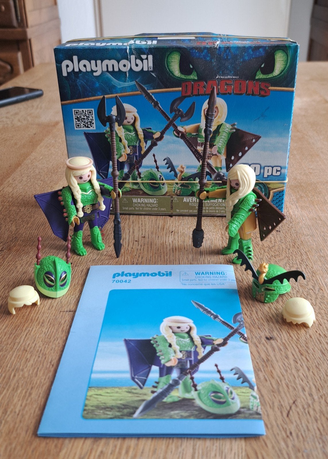 Playmobiel Dragons Schorrie en Morrie in vliegpak 70042, Complete set, Ophalen of Verzenden, Zo goed als nieuw, Dragons