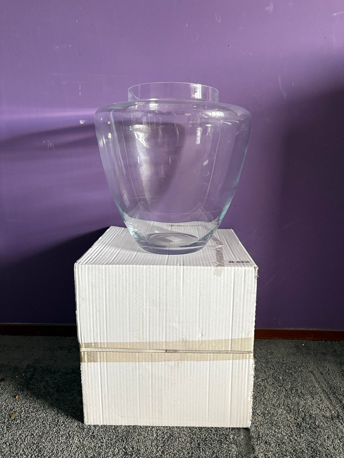 Grote glazen vaas/windlicht - 36 cm hoog, Ophalen