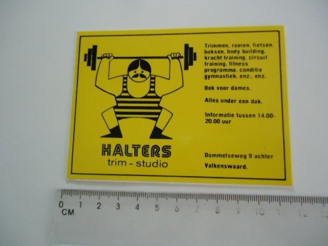 sticker oud Halters valkenswaard sportschool bodybuilding, Verzenden, Zo goed als nieuw, Bedrijf of Vereniging