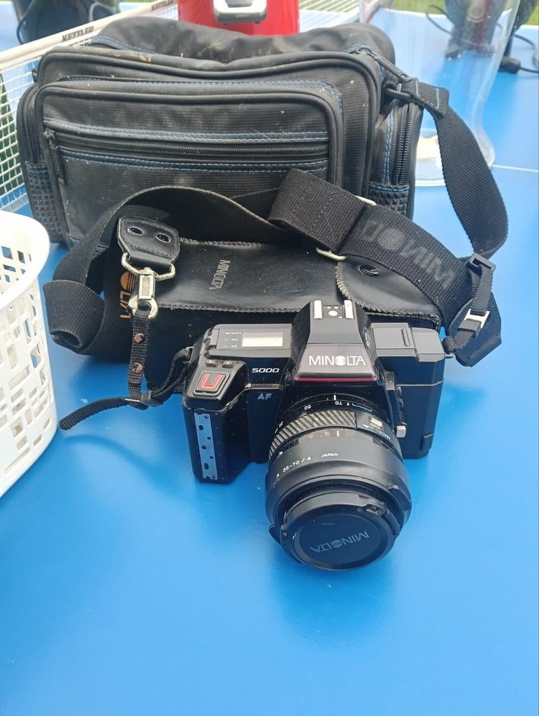 Minolta 5000 AF Spiegelreflexcamera met lens en tas, Ophalen, Gebruikt, Spiegelreflex, Minolta