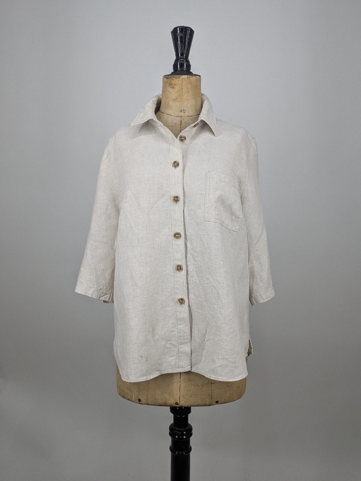 Olsen linnen blouse maat 38/40 (M) beige, Maat 38/40 (M), Olsen, Beige, Onbekend