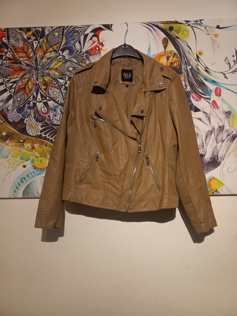 M&S Mode Lederlook Jasje Maat 48, Bruin, Maat 46/48 (XL) of groter, Ophalen of Verzenden, Zo goed als nieuw