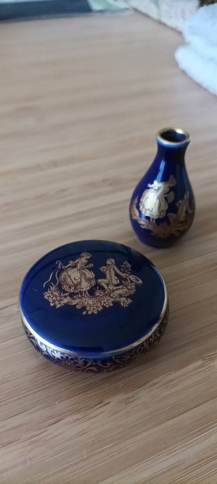 Limoges Castel Kobaltblauw Porseleinen Setje, Ophalen of Verzenden