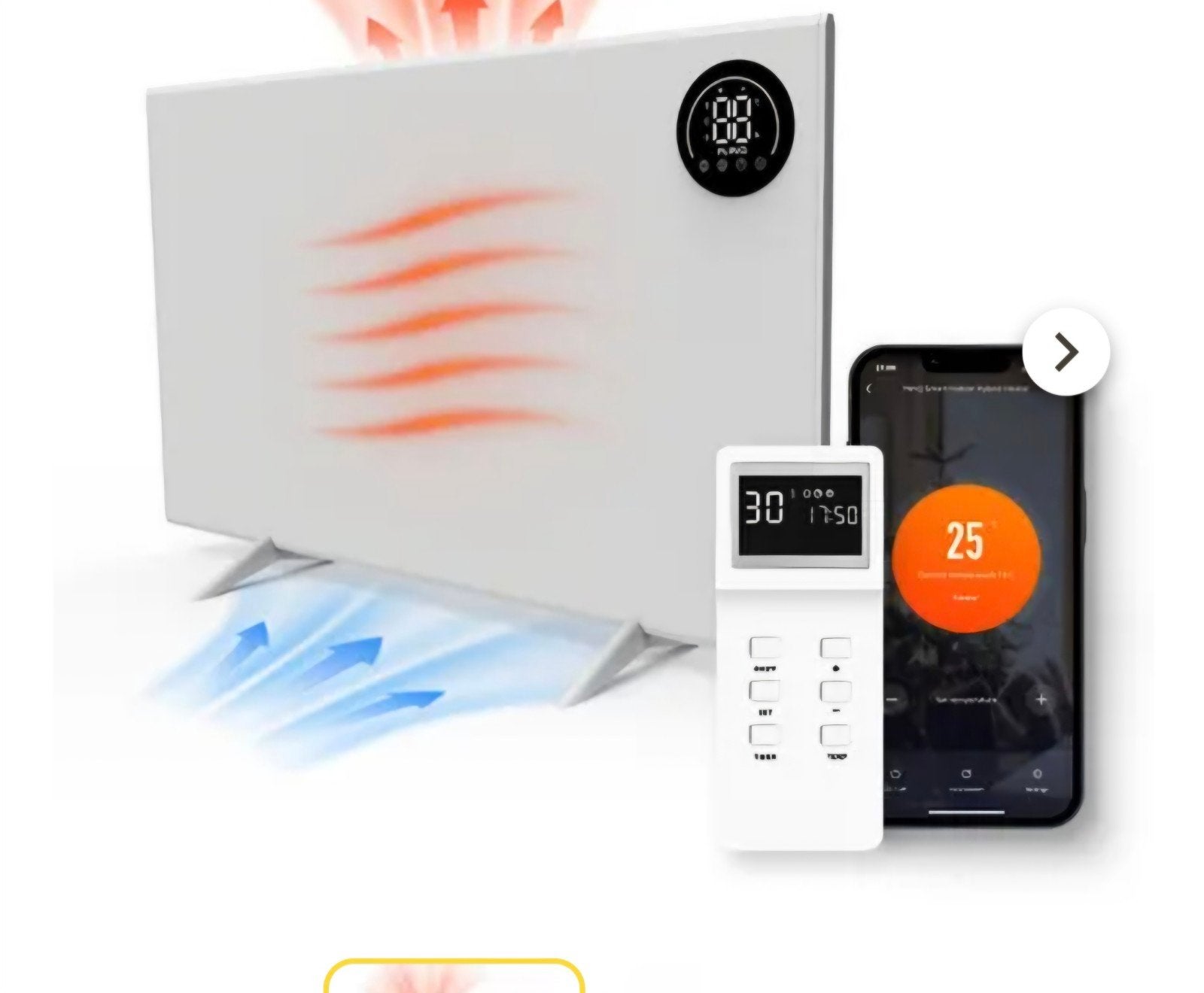 Flinq Slimme Hybrid Verwarming  Infrarood & Convector, Ophalen, Nieuw, 60 tot 150 cm, 30 tot 80 cm