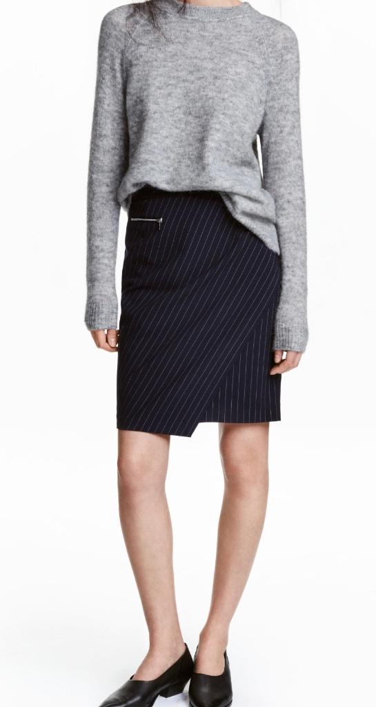 H&M Krijtstreep kokerrok stretch blauw maat 36 NIEUW, Kleding | Dames, Ophalen, H&M, Blauw, Nieuw