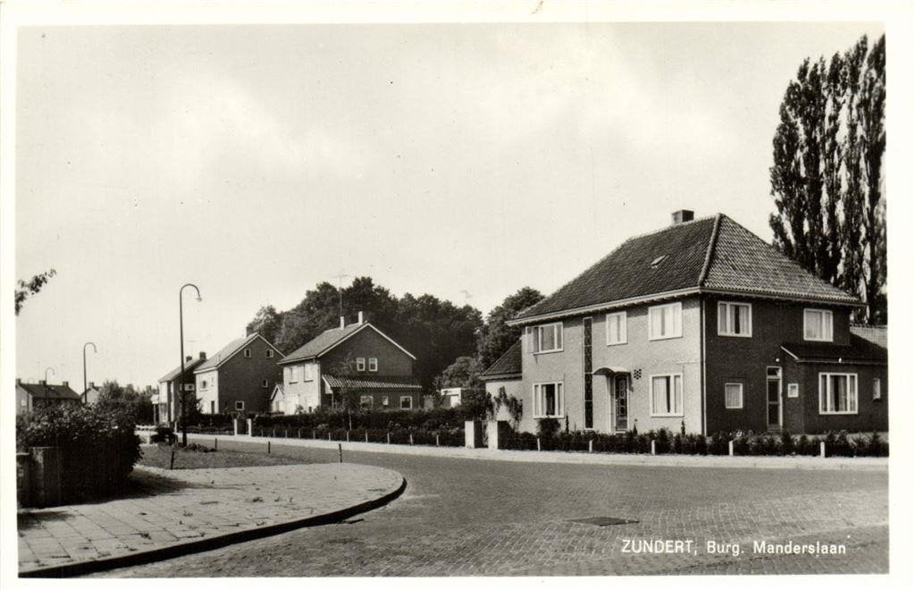 Zundert, Burg. Manderslaan - ongelopen, Verzamelen, Ophalen of Verzenden, 1960 tot 1980, Ongelopen, Noord-Brabant