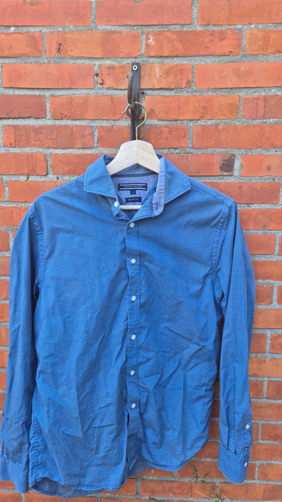 Tommy Hilfiger New York fit overhemd blouse, Ophalen of Verzenden, Gedragen, Blauw, Halswijdte 39/40 (M)